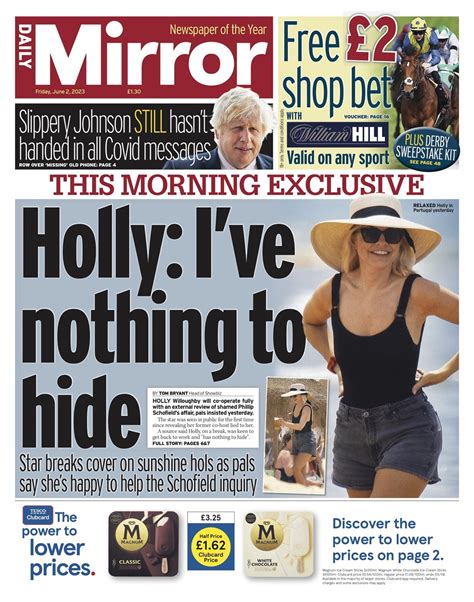 Daily Mirror Front Page 2nd Of June 2023 Tomorrow S Papers Today