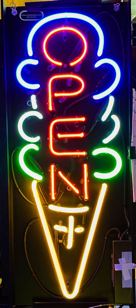 Ice Cream Open Neon Sign Neon Signs Neon Open Sign Neon