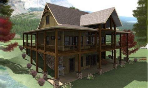 Lakefront House Plan Wraparound Porch Walkout Jhmrad 127018