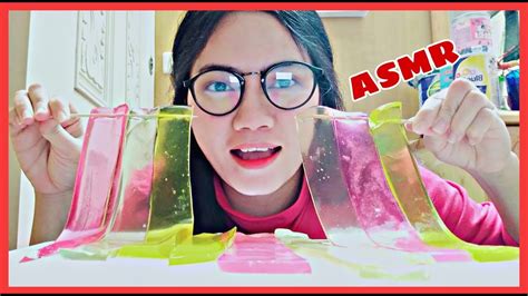 Asmr Rainbow Sheet Jelly Eating Sounds Mukbang No Talking Youtube