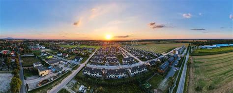 Suburban Neighborhood In Europe City Aerial View Editorial Stock Image