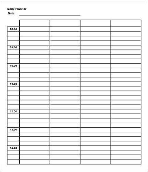 Printable Blank Daily Schedule Template Sample Professional Template