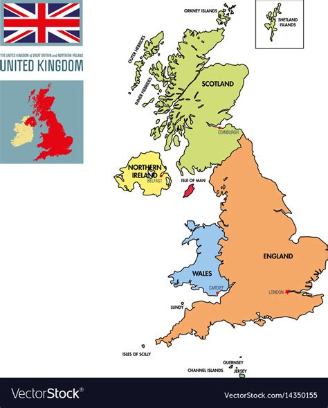 Political Map Of United Kingdom With Regions Vector Image Images