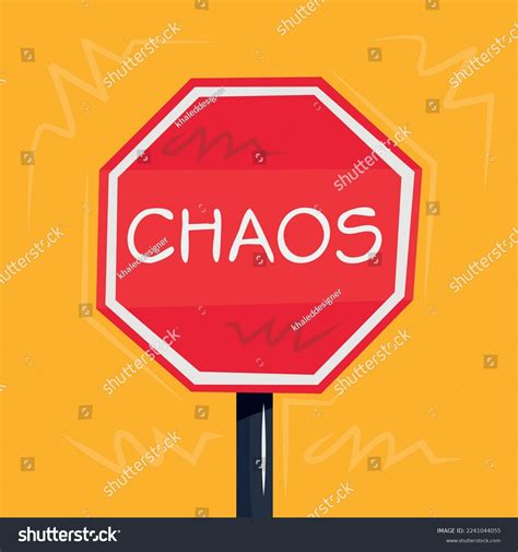 Warning Sign Chaos Vector Illustration Stock Vector Royalty Free