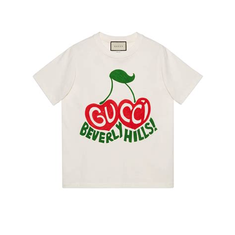 Gucci Beverly Hills Cherry Print T Shirt In White Lyst