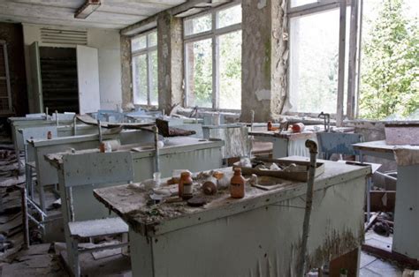 Chernobyl Disaster Results Classroom Abandoned School Small City