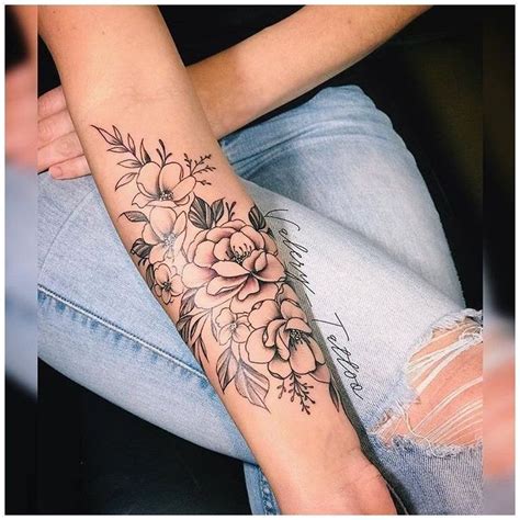 Forearm Flower Tattoos For Men