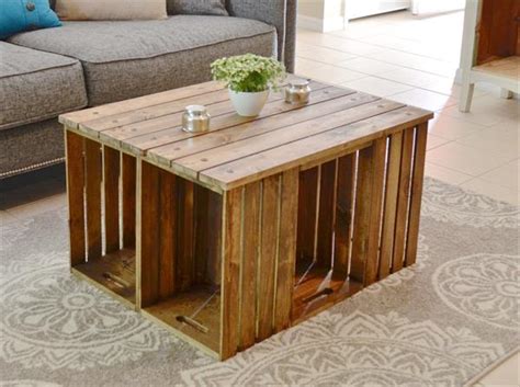 This crate coffee table is rustic and just looks fun when it's all together. 11 DIY Wooden Crate Coffee Table Ideas