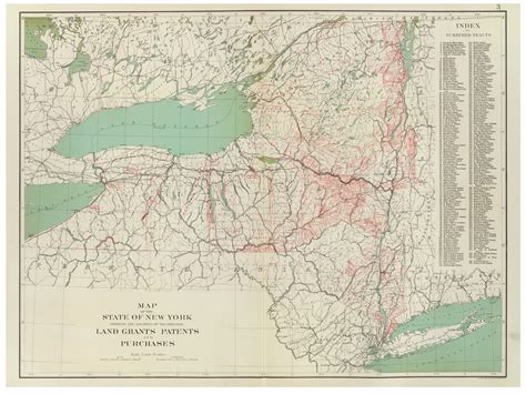 New York Land Grants New York 1895 Other Maps Old Map Custom Reprint