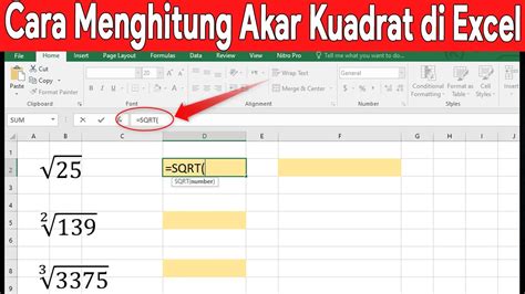 Cara Perhitungan Akar Di Excel Warga Co Id