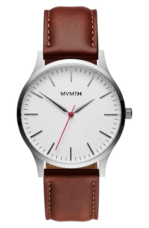 Buy leather straps for watches. MVMT Leather Strap Watch, 40mm | Nordstrom