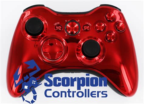 Xbox 360 Modded Controller Chrome Red 220 Mods By Scorpion