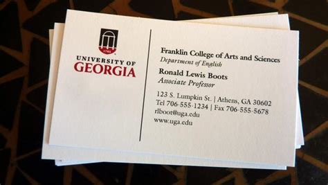 Having a business card handy at all times will make networking easier for you. UGA Professor and Faculty Business Card - Bel Jean Copy Print