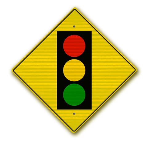 Reflective Caution Traffic Signal Ahead Signs