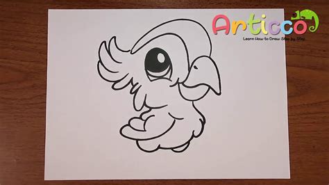 How To Draw Cute Parrot Step By Step Youtube