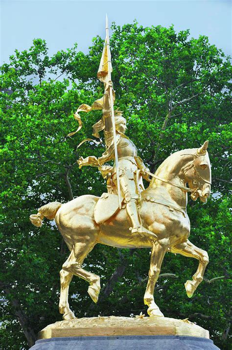 St Joan Of Arc Statue Philadelphia Photograph By Bill Cannon Fine
