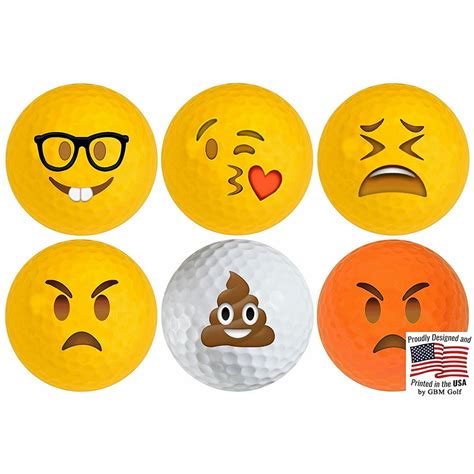 Emoji Golf Balls 6 Designs 6 Pack2 By Gbm Golf
