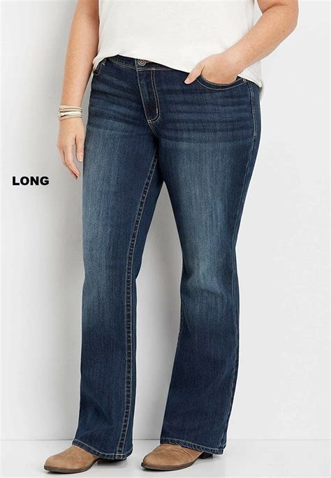 Maurices Womens Plus Size Jeans Relaxed Fit Bootcut Long