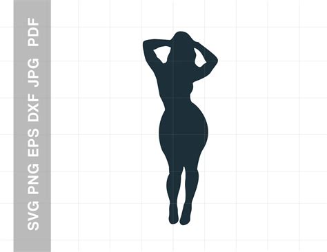 Bbw Silhouette Svg Dxf Png Pdf Hand On Head Pose Thick Girl Etsy