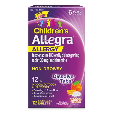Allegra Childrens 12hr Orally Disintegrating Tablets 12 Ct Walmart