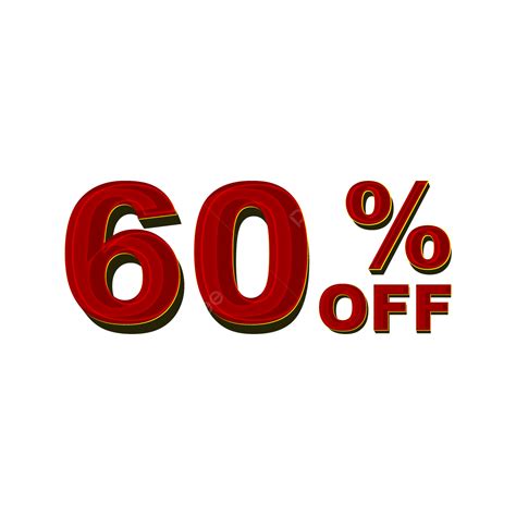 60 Off Clipart Png Images 3d Word 60 Percent Off Discount On The