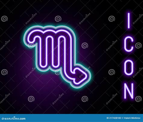 Glowing Neon Line Scorpio Zodiac Sign Icon Isolated On Black Background