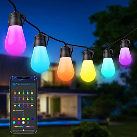 Govee Smart Outdoor String Lights 48ft Rgbic Patio Lights With 15