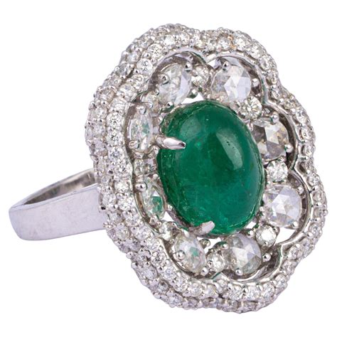 Emerald Diamond 18k Gold Ring For Sale At 1stdibs