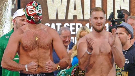 Tyson Fury Vs Otto Wallin Full Weigh In And Final Face Off Top Rank