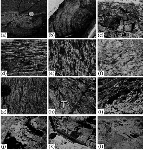 Photographs Of Outcrops Of Mylonitic Granite And Mylonitic Gabbro In Download Scientific