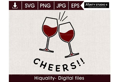 Wine Cheers Svg Grafica Di Svg By Msntystudiox · Creative Fabrica