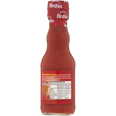 Frank S Redhot Original Cayenne Pepper Hot Sauce 148ml Woolworths