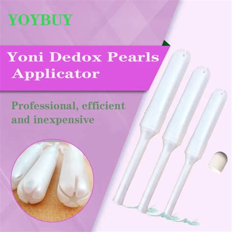 Pcs Yoni Detox Pearl Applicator Organic Cotton Pearl Medical Plastic