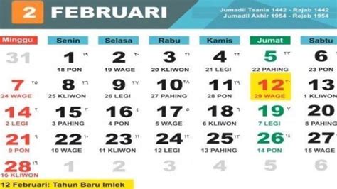 Kalender 2024 Cek Weton Bulan Februarikalender Jawa Dipercaya Sebagai