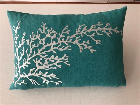 Green Coral Decorative Pillow 35 X 50 Cm Etsy In 2021 Coral