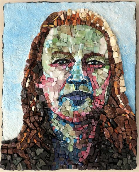 Self Portrait Of Mosaic Mosaik Kunst Kunsttryk Mosaik