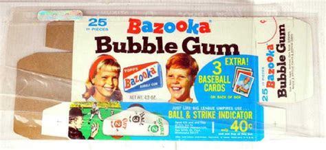 Three Vintage Bazooka Bubble Gum Boxes With Cards