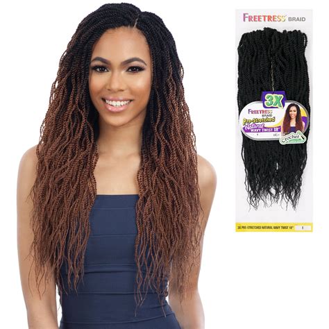 Freetress Synthetic Crochet Braid 3x Pre Stretched Natural Wavy Twist 18 Ebay In 2022