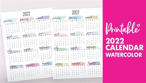 Free Printable 2022 Year Calendar World Of Printables
