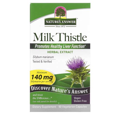 Nature S Answer Milk Thistle Seed Extract 60 Vegetarian Capsules