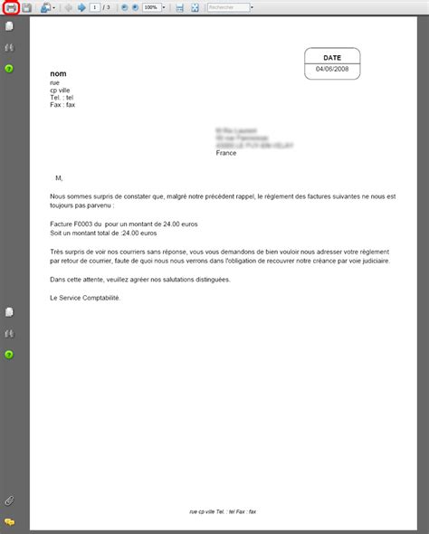 Lettre De Relance Facture ImpayãE 1Er Relance Financial Report