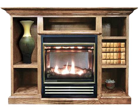 Buck Stove Model 1127 Vent Free Gas Fireplace With Prestige Bookcase