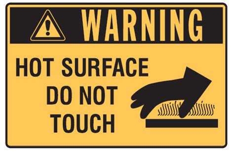 Graphic Warning Signs Hot Surface Do Not Touch Seton Australia