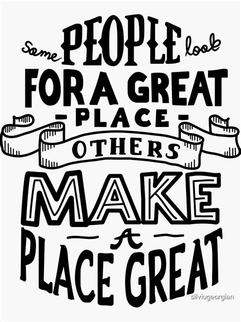 Make A Place Great Sticker For Sale By Silviugeorgian Redbubble