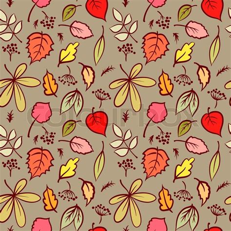 Beautifu Seamless Pattern With Autumn Leaf Abstract Leaf