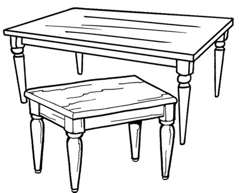 Wooden Table Coloring Page