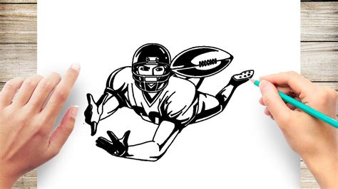 How To Draw Football Player Nfl Step By Step Youtube