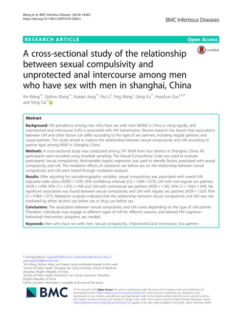 PDF A Cross Sectional Study Of The Relationship Between Sexual