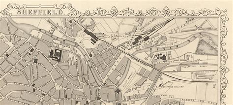 Old Map Of Sheffield Yorkshire In 1851 By Tallis And Rapkin Etsy