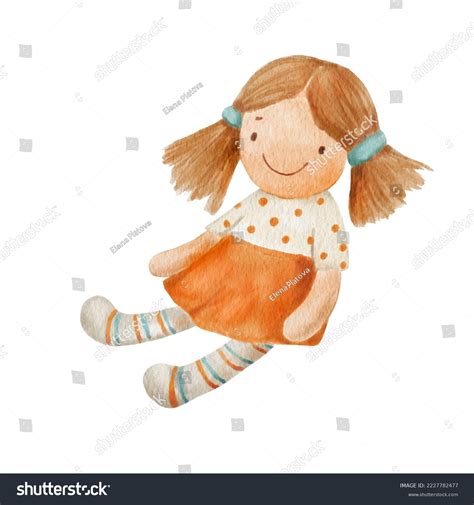 Cute Rag Doll Baby Toy Clipart Stock Illustration 2227782477 Shutterstock
